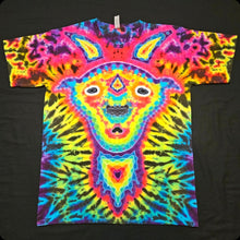 Load image into Gallery viewer, Large. Psychedelic Billy goat tee.
