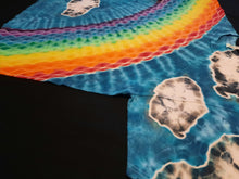 Load image into Gallery viewer, Medium. Tie dye shirt. Rainbow in the clouds tee.
