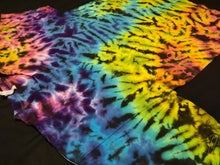 Load image into Gallery viewer, Large. Tie dye shirt. Dark rainbow scrunch tee.
