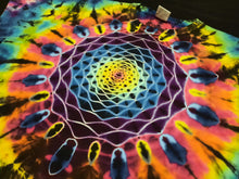Load image into Gallery viewer, XL. Tie dye shirt. Mandala/psychedelic scrunch combo tee.
