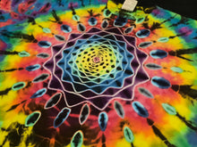 Load image into Gallery viewer, Large. Tie dye shirt. Mandala/psychedelic scrunch tee.
