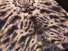 Load image into Gallery viewer, XL. Tie dye shirt. Grey scale mandala/psychedelic scrunch combo tee.
