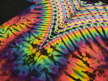 Load image into Gallery viewer, Large. Tie dye shirt. Psychedelic pleat V tee.
