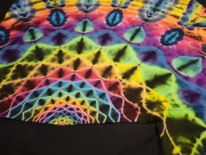 Large. Tie dye shirt. Dark rainbow side mandala tee.