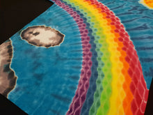 Load image into Gallery viewer, Large. Tie dye shirt. Cloudy with a chance of rainbows tee.
