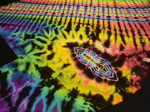 XL. Tie dye long sleeve. Diamond fusion/ psychedelic pleat combo tee.