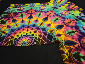 XL. Tie dye shirt. Dark rainbow side mandala tee.