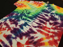 Load image into Gallery viewer, 2XL. Tie dye shirt. Negative space rainbow scrunch tee.
