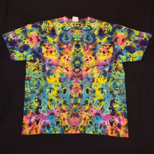 Load image into Gallery viewer, XL. Tie dye shirt. Dark rainbow Kenney style tee.

