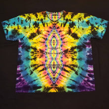 Load image into Gallery viewer, 2XL. Tie dye shirt. Dark rainbow diamond with spine tee.
