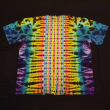 Load image into Gallery viewer, 2XL. Tie dye shirt. Dark rainbow diamond with spine tee.
