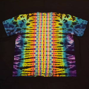 2XL. Tie dye shirt. Dark rainbow diamond with spine tee.