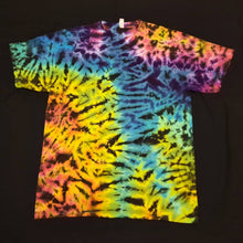 Load image into Gallery viewer, Large. Tie dye shirt. Dark rainbow scrunch tee.
