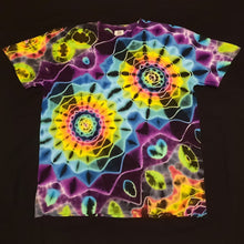Load image into Gallery viewer, Large. Tie dry shirt. Dark rainbow mandala fusion tee.

