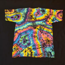 Load image into Gallery viewer, Medium. Tie dye shirt. Dark rainbow geode tee.
