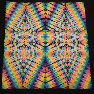 57inx57in tie dye tapestry, "Diamond fusion nexus"