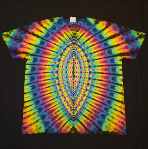XL. Tie dye shirt. Dark rainbow third eye tee.