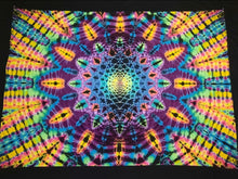 Load image into Gallery viewer, 58inx90in tapestry. Dark rainbow mandala.
