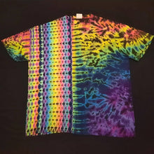 Load image into Gallery viewer, XL. Tie dye shirt. Psychedelic pleat/scrunch combo tee.
