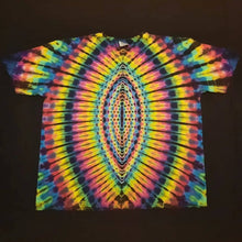 Load image into Gallery viewer, 2XL. Tie dye shirt. Dark rainbow third eye tee.
