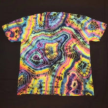 Load image into Gallery viewer, XL. Tie dye shirt. Dark rainbow geode tee.
