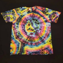 Load image into Gallery viewer, Large. Tie dye shirt. Dark rainbow geode tee.
