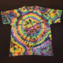 Load image into Gallery viewer, 2XL. Tie dye shirt. Dark rainbow geode tee.
