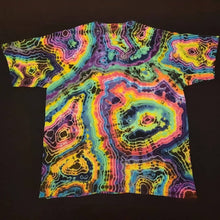 Load image into Gallery viewer, 2XL. Tie dye shirt. Dark rainbow geode tee.
