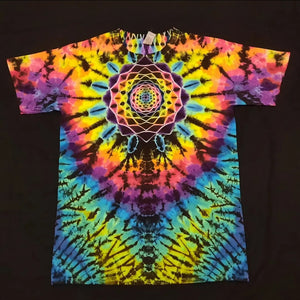 Medium. Tie dye shirt. Mandala/spine combo tee.
