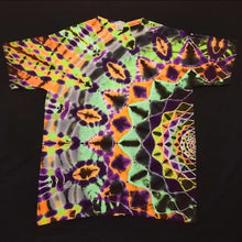 Load image into Gallery viewer, Large. Tie dye shirt. Halloween side mandala tee.
