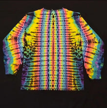 Load image into Gallery viewer, Small. Tie dye long sleeve. Mandala/spine combo with diamond sleeves tee.
