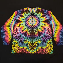 Load image into Gallery viewer, 2XL. Tie dye long sleeve. Mandala/spine combo with diamond sleeves.
