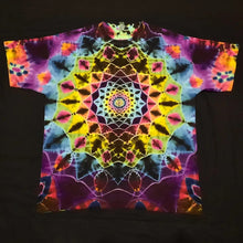 Load image into Gallery viewer, 2XL. Tie dye shirt. Dark rainbow mandala tee.
