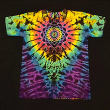 Load image into Gallery viewer, Medium. Tie dye shirt. Mandala with spine tee.
