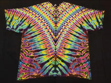 Load image into Gallery viewer, 3XL. Tie dye shirt. High contrast psychedelic V tee.
