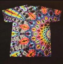 Load image into Gallery viewer, Large. Tie dye shirt. Dark rainbow side mandala tee.
