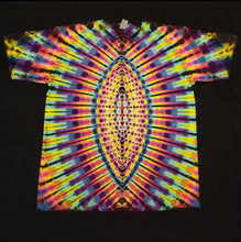 Load image into Gallery viewer, XL. Tie dye shirt. High contrast third eye tee.
