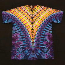 Load image into Gallery viewer, Large. Tie dye shirt. Psychedelic V tee.
