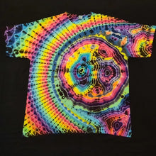 Load image into Gallery viewer, 2XL. Tie dye shirt. Rainbow wave/geode combo tee.
