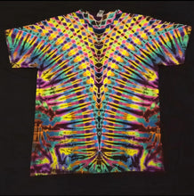 Load image into Gallery viewer, Large. Tie dye shirt. Psychedelic V tee.
